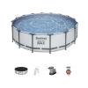 Bestway 5612Z - BESTWAY PISCINA FUORITERRA TONDA 488x122 CON FILTRO CARTUCCIA E ACCESSORI