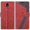 MOBESV Custodia per Samsung Galaxy J5 2017, Cover a Libro Magnetica Custodia in Pelle per Samsung Galaxy J5 2017, Elegante Rosso