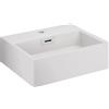 Lineabeta Lavabo da appoggio/sospeso con foro rubinetto 42x36 bianco opaco
