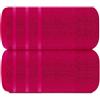 TEXTILESY Confezione da 2 teli da bagno super jumbo di alta qualità, 100% cotone pettinato egiziano, 100 x 200 cm, 600 g/m², asciugamani da bagno super morbidi (cotone, rosa acceso)