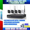 PROXE KIT VIDEOSORVEGLIANZA WIRELESS 4 TELECAMERE HARD DISK 8 CANALI AUTOCONFIGURANTE