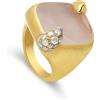 POMELLATO Anello collezione ritratto in oro con quarzo bianco e diamanti