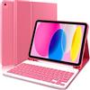 Zabatoco Custodia con Tastiera per iPad 11 Generazione A16 11 2025/10 Generazione 10.9 2022,Custodia con Supporto per Matita e Tastiera Italiano QWERTY Bluetooth Staccabile per iPad 10a/11a Generazione,Rosa