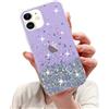 LCHULLE Custodia Glitter Compatibile con iPhone 11(6.1 Pollici) Cover Trasparente Ragazza Custodia Glitter Clear Case TPU Bumper Silicone Cover per iPhone 11 Viola