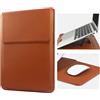 HoYiXi 14'' Laptop Custodia con Stand Sleeve Case Pelle Compatibile con MacBook Pro 14 2021/ASUS Vivobook 14/HP Pavilion X360/IdeaPad/Dell HP ASUS Acer HUAWEI Matebook 14'' PC, Marrone