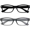 OPULIZE The Reading Glasses Company Nero Grigio Lettori Valore 2 Pacco Uomo Donna Rr77-17 +2,00 - 58 Gr