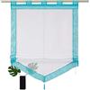 SIMPVALE Tenda a Pacchetto Finestre, Azzurro 45 x 140 cm Tende Romana, Tende per Interni in Voile Trasparente con Decorazione con Nappe per Cucina, Bagno, Balcone