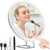 Fangehong Specchio Ingranditore con Luce 30X, 1500mAh Specchio Ingranditore Ricaricabile, Specchio Trucco con Luci Portatile, Specchio d'Ingrandimento da Viaggio, Luminosità Regolabile per Trucco e Viaggi