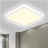 LQWELL® LED Plafoniera, 1.6CM Ultra-Sottile Quadrato Piatto IP44 Lampada da Bagno Impermeabile 18W 4000K 1700LM Moderna per Soggiorno Camera da Letto Cucina Balcone Seminterrato Ufficio, 220 * 16mm