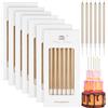 Annickee 42 Pezzi Candele Compleanno, Candeline Lunghe Compleanno Sottili, Candeline compleanni Lunghe con Supporto, Decorazioni Candele Torta, Candele Lunghe compleanni, Candele per Torta (Champagne)