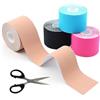 BORISCA 4 Rotolo Kinesiologico Nastro, Anelastico Kinesio Tape, Kinesiologico Tape Sportivo, Kinesiologico Cerotto Taping e Forbici per Ginocchio Spalla e Supporto Muscolare Gomito (2)