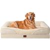 EHEYCIGA Memory Foam Cuccia Cane Interno Taglia Grande, Impermeabile Divano per Cani Sfoderabile e Lavabile, Letto per Cani con 4 Bordi Rialzati, Beige, 106.5x76x18.5cm