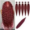 Ohobloom Hair 99J Boho Braids Kanekalon Prestretched Braiding Hair per Capelli Bohemiani Ez Braid Micro Braiding Hair Sintetici Ricci Onde Profonde Trecce 26 Pollici (6/Pack) Sew-in/Weft