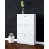 Dmora - Scarpiera Cebu, Porta scarpe salvaspazio, Armadio da ingresso multiuso, Mobile per calzature 3 ante, Made in Italy, 73x15h110 cm, Grigio chiaro