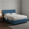 Talamo Italia Letto contenitore Una piazza e mezza Anna, Made in Italy, Letto con rivestimento in tessuto, Apertura frontale, adatto per materasso cm 120x190, Blu