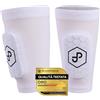 JDP Premium parastinchi 3 in 1, calze con parastinchi integrato da calcio uomo/donna, protezioni per tibia incluse con calzettoni da calcio, parastinchi da calcio, taglia M bianco