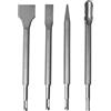 YOSIGHT Set di 4 scalpelli per martello rotante SDS-Plus, 1 scalpello a punta e 1 scalpello piatto da 20 mm e 1 scalpello piatto da 40 mm e 1 scalpello da superficie da 21 mm, set di punte in metallo