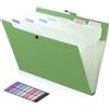 FRETONBA Raccoglitore Documenti con 8 Tasche, Cartelline Portadocumenti A4 Design Dell'etichetta, Porta Documenti Design dei Pulsanti, Portadocumenti Plastica, Divisori Raccoglitori ad Anelli, Verde