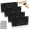 McBlast 4 Pz Piastra Staffa Angolare Piatta per Colonna da Patio, Piastra di Giunzione Piana, Piastre di Giunzione Piatte, Staffe Piatta per Padiglione Terrazza Ringhiera Legno Palo di Posta, Nero/165x89mm