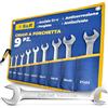 S&R Set Chiavi Inglesi a Forchetta Doppia - 9 Pezzi da 6 a 23 mm - Chiavi Inglesi Set Completo Fisse Qualità Industriale. Chiave Inglese Utensili Attrezzi da Lavoro Professionali.