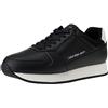 Calvin Klein Jeans Retro Runner Low Lth in SAT YM0YM00863, Sneaker da Corsa Uomo, Nero (Black/Bright White), 44.5 EU
