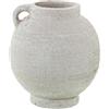 DRW Vaso da tavolo con manico in ceramica in bianco 23x23x25cm