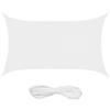 Relaxdays Tenda a Vela Rettangolare, 3 x 4 m, Idrorepellente, Corde di Supporto, Terrazza Ombra Giardino, Bianco, Poliestere