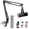 SUNMON Braccio Microfono per Fifine AM8 XLR - Supporto Microfono Universale da Scrivania per Fifine K688 PodMic HyperX QuadCast Blue Yeti e la maggior parte dei microfoni (Nero)