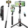 EASERIA Selfie Stick Compatibile con iPhone Samsung, Treppiede per Streamer, Smartphone Selfie Stick & Tripod con supporto per cellulare rimovibile e telecomando accoppiabile con cellulare Bluetooth