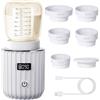 Hoapin Scaldabiberon Portatile Senza Fili, Scalda Biberon Neonato Portatile con 4 Temperatura, 6 Adattatori, Scaldabiberon Portatile per Bambini