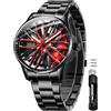 OLEVS Orologio da uomo, al quarzo, da corsa, in acciaio inox, casual, sportivo, impermeabile, luminoso