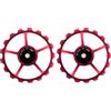 cyclingcolors 2x Puleggia Deragliatore Posteriore Alluminio 7075 Anodizzato Rosso Cuscinetto Sigillato 689-2RS Catena Bici Ciclo MTB Strada Città, 17 denti