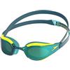 Speedo Fastskin Hyper Elite Mirror Occhialini per Unisex Adulto, Hyper Yellow/Steel/Emerald Mirror, One Size
