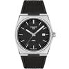 Tissot Mens PRX 316L cassa in acciaio inox orologi al quarzo, nero, gomma, 12 (T1374101705100), nero, moderno