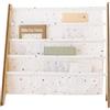 3 Sprouts, Libreria Frontale Montessoriana per Bambini, Scaffale Libreria Realizzata in Poliestere Riciclato, Ideale per Contenere Libri, Colore Terrazzo Crema, 61x63x25,4 cm
