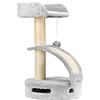 AQPET Tiragraffi Panama 58 Cm con cuccia per gatti Albero Parco Giochi Gioco Tira Graffi per Gatto colore Grigio