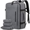 LOVEVOOK Zaino da Viaggio Aereo Bagaglio a Mano 40L Grande Borsa da Cabina per Voli Impermeabile Antifurto Zaino Viaggio Uomo Donna 17,3 Pollici Zaino Porta PC per Scuola Lavoro Trekking, Grigio