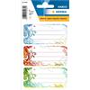 HERMA 5982 - Etichette per libri, 76 x 35 mm, 9 adesivi per nome, carta opaca, autoadesive, permanenti per libri, quaderni, scatole, casa, colorate