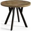 AlpiMeble Tavolo rotondo per sala da pranzo OVO, tavolo allungabile diametro: 90 cm fino a 190 cm, tavolo soggiorno colore: LEFAKS, con gambe in legno di colore nero