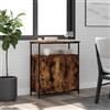 Gecheer Credenza Rovere Fumo 70x30x80 cm in Legno Multistrato,Credenza Bassa,Credenza Soggiorno Cucina,Credenze e Buffet,Mobiletto Multiuso,Mobile da Cucina,Mobile Contenitore,#007