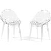 SIEDITI FUORI E DENTRO Sedie in Policarbonato Diamante - Design Moderno, Trasparenti per Sala da Pranzo, Cucina o Salotto - Gambe Smontabili (2 Sedie, Trasparente)