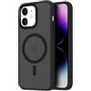 Mixroom - Cover Custodia Bumper Opaco per iPhone 12 Compatibile con MagSafe Accessori Cerchio Magnetico Integrato Retro Semitrasparente Bordo Morbido in TPU Silicone Nero