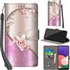 PHINIENLAND Cover per Samsung Galaxy A22 5G Case PU Pelle Custodia [Kickstand] [Chiusura magnetica] [Slot per Schede], Portafoglio Flip Custodia per Samsung A22 5G,Rosa