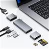 RREAKA Hub USB C per MacBook, hub USB-C 7 in 2, per porta Thunderbolt 4 USB C, 4K 60Hz HDMI, 2 USB C, 2 porte USB A, lettore di schede microSD SD per MacBook Pro 13 pollici, MacBook Air M1 M2 M3 iPad Dell