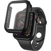 N NEWTOP Cover Pellicola 2in1 Compatibile per Apple Watch Serie 7/8 Custodia Protettiva Vetro Temperato Case Rigida Colorato Scocca Protezione Totale Ultra Sottile HD Soft Corpo Unico (45mm, Black)
