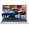 Ekonavi Portatile PC 15,6 pollici, 16 GB di RAM 512 GB SSD Celeron N5095 Notebook, Laptop 1920 * 1080 FHD Touch ID Dual-Band WiFi Win11 Pro, con tastiera retroilluminata full size