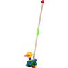 YILANJIN A Spingere Stick Anatra, Giochi Trainabili Bambini, Animale da Spingere Anatra con Testa Mobile in Legno, Giocattolo di Legno, PE Bambini dai 18 Mesi