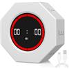 Dealswin Timer Visivo Ricaricabile, Digitale Timer Flip con Rilevamento Della Gravità, Conto Alla Rovescia 1, 3, 5, 15, 30, 60, 90 Minuti, Pomodoro Timer per Bambini, Studio, Cucina, Ufficio (Bianco)