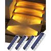 DetarZinLED Luci Solari da Esterno Giardino, Bianco Caldo, 4 Pezzi | IP68 Impermeabile, Outdoor LED, Autoadesiva, Segnapasso Lampade Energia Solare per Scale, Vialetto, Patio, Path Marker