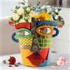 Teeloray Vaso da Fiori con Viso Astratto Vaso Decorativo per Fiori con Viso Vasi per Piante in Resina con Porta di Scarico Decorazioni Primaverili per il Giardino da Interno ed Esterno (Moderno)